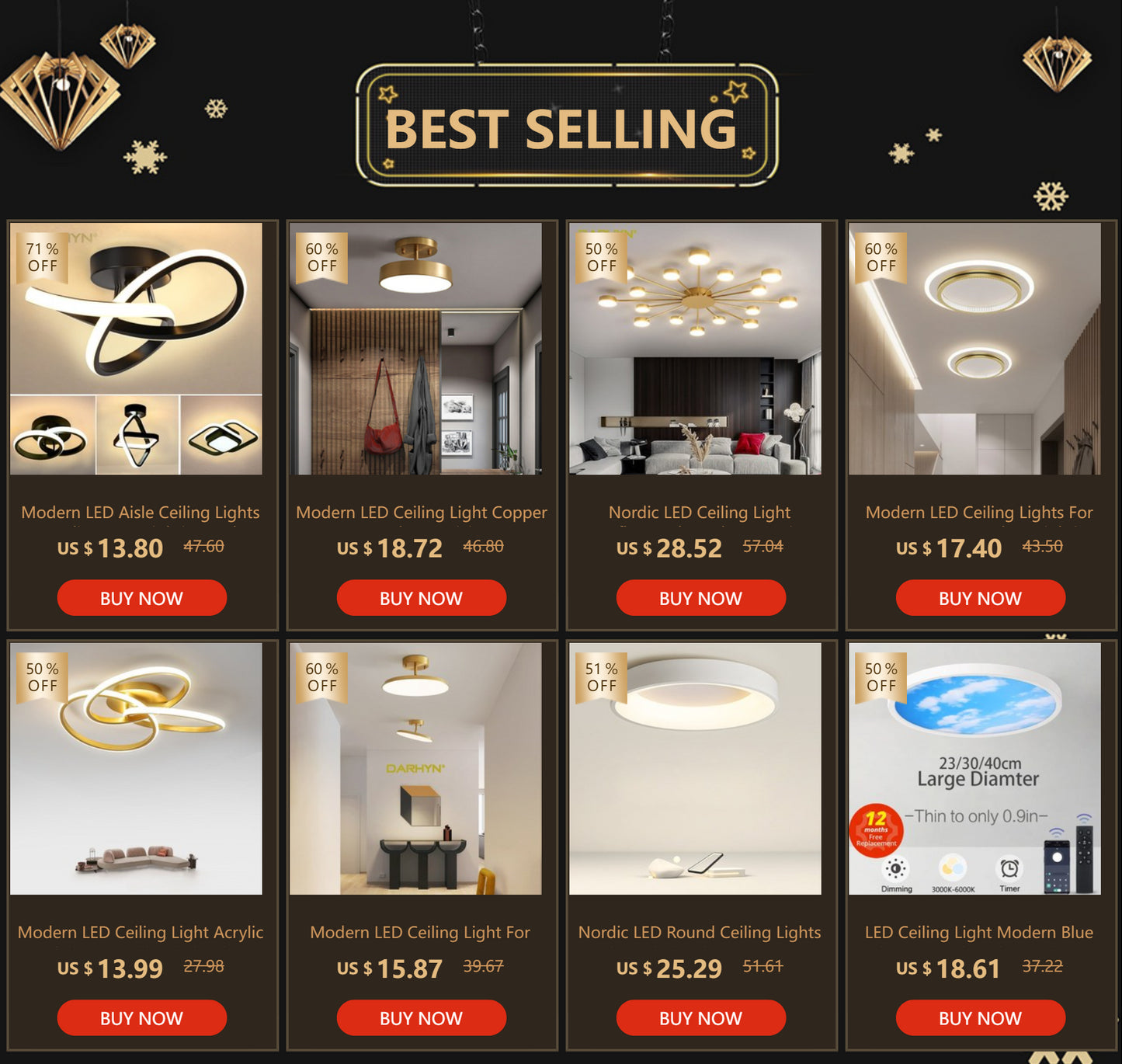 Small Modern LED Ceiling Light