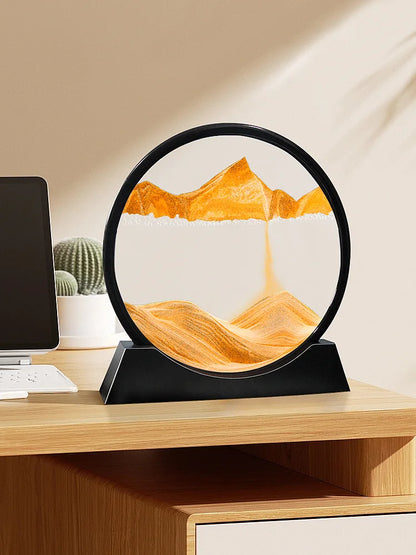 3D Moving Sand Art Picture Round Glass