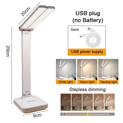 LED Desk Lamp USB Rechargeable Table