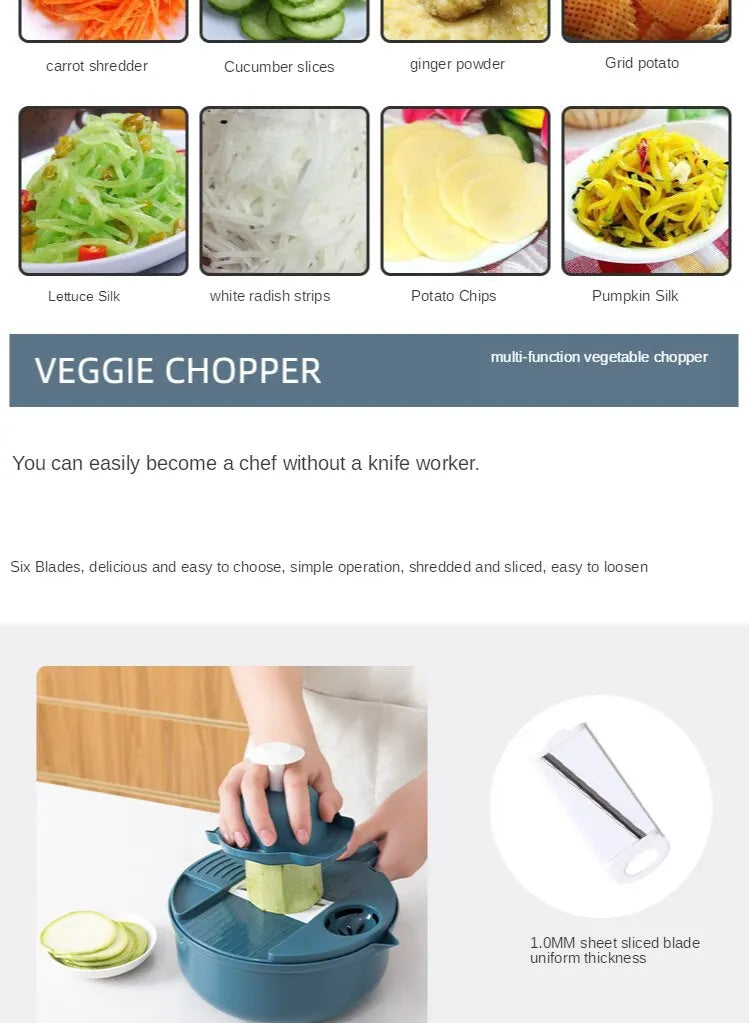 Manually Cut Shred Grater Salad Vegetable Chopper