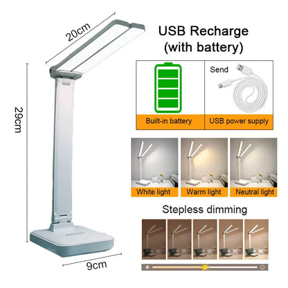 LED Desk Lamp USB Rechargeable Table