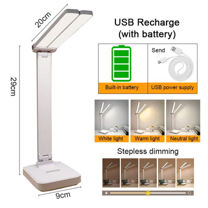 LED Desk Lamp USB Rechargeable Table