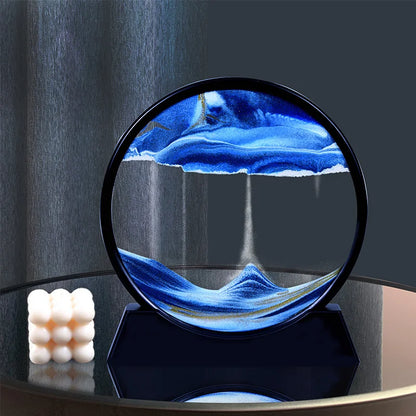 3D Moving Sand Art Picture Round Glass