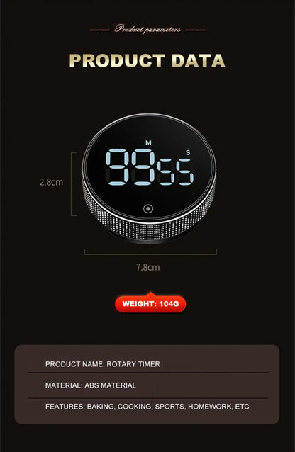 LED Digital Kitchen Timer Study Stopwatch